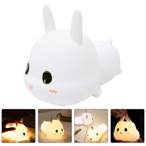 Veilleuse lapin en silicone blanc rechargeable USB pour chambre bébé