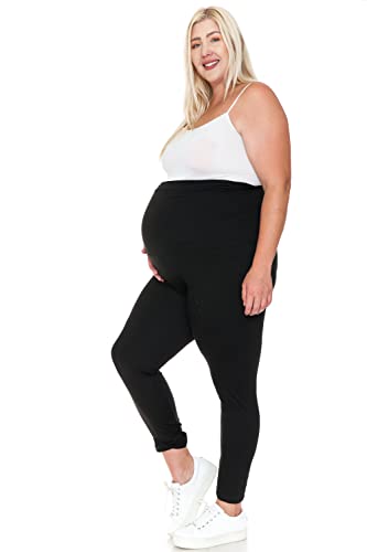 Leggings Depot MT10SOLID-BLACK-XL Women'S Maternity Leggings Over The Belly Pregnancy Casual Yoga Tights thumb #7