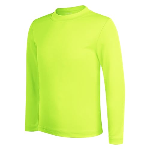 Image of LETAOTAO UPF 50+ Boys Neon Rash Guard Long Sleeve Swim Shirt | 4T to Youth,Boys & Girls Sun Shirt, Sun Protection Shirt,Quick Dry, Moisture-Wicking Fabric, Fishing Shirt