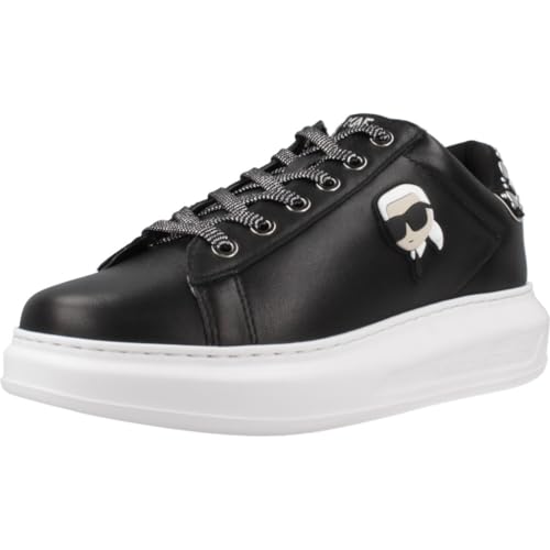KARL LAGERFELD Zapatillas Deportivas Ikon Kapri Color Negro con Tachuelas Efecto Espejo (Negro, Sistema Tallas Calzado EU, Adulto, Mujer, Números, Mediano, 37)
