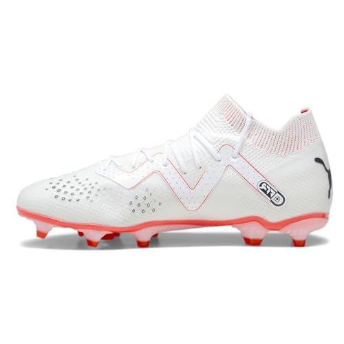 PUMA Mens Future Pro Firm GroundAg Soccer Cleats Cleated, Firm Ground, Turf - Pink, White3