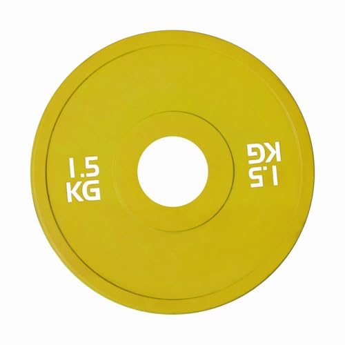 Folpus Disco de Peso fraccional, Discos de Barra, compactos, fáciles de Colocar, con Cambios pequeños para Levantamiento de Pesas, Amarillo 1.5 Kg