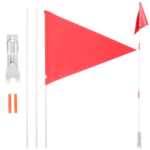 Sosoport Bike Safety Flag Upgraded Bike Flags with Pole Flags Hand Held Solid Color Pennant DIY Graffiti Flags