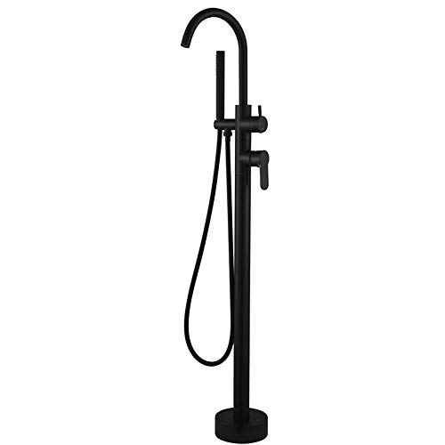 Robinet de baignoire sur pied haut de gamme design noir mat épuré