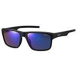 Protective case included Polaroid PLD 3018/S JY DL5 Gafas de Sol, Negro (Matt Black/Greyblmirror Pz), 55 para Hombre