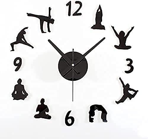 Miniatura 1 de Bedroom Accessories Yoga Meditation Action Wall Stickers Acrylic Clock 3D Mirror Clock Reloj Pared Mural Wallpaper Decals Living Room Decoration