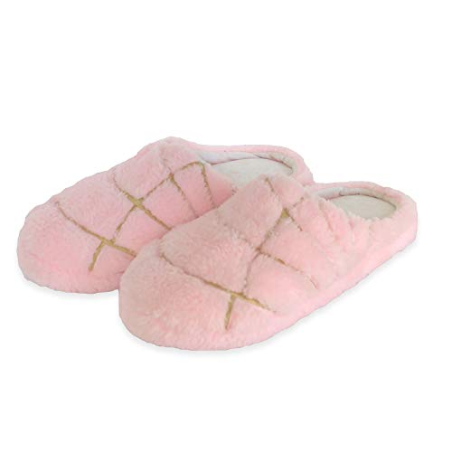 MEXISTUFF - Concha PANtuflas Slippers with Memory Foam and Plush Lining - Slip-on House Slippers for Indoor & Outdoor Use - Pink