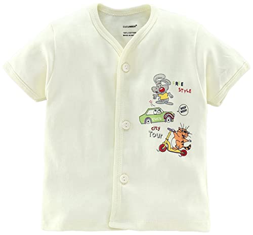 Image of CUCUMBER Baby Half Sleeve Front Open Cotton Top And Bottom Shorts Set