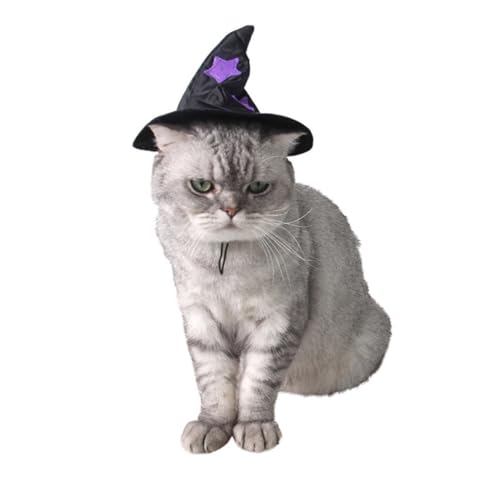 Mipcase 3 Peças Roupas De Bruxa Chapéu De Gato De Halloween De Bruxa De Cachorro Roupas Pretas Chapé