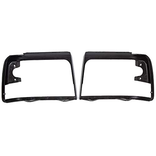 Kuafu Headlight Headlamps Trim Bezel Compatible With 1992-1997 Ford Bronco F150 F250 F350 F450 Bronco Pickup Truck Replacement For Fo2513135 Fo2512131 Front Left&Right Pair Black #TOP2