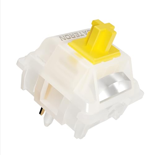 GATERON Milky Yellow Pro V3 Keyboard Switches, Pre-lubed Linear 5 pin for All MX Mechanical Keyboard (108PCS)