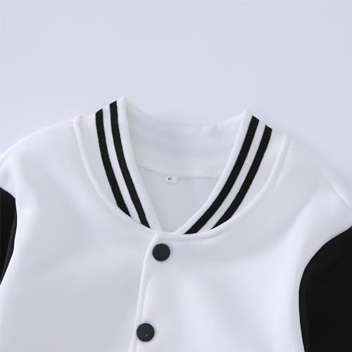 Image of Kids Baseball Jackets Boys Girls Fit Varsity Jacket Casual Lightweight Plain Button Cardigan School Coat