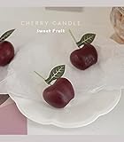 Cherries Shaped Scented Candle,4PCS 75G Sweet Fruit Aroma Soy Wax Decorative Candle for Table Photo...