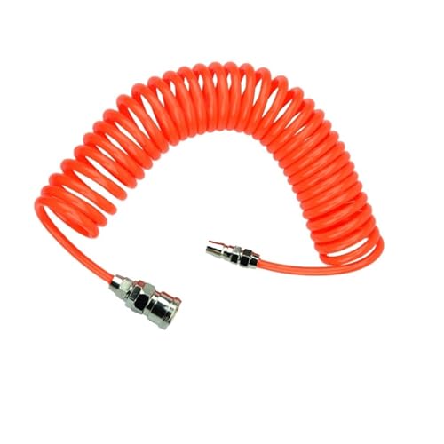 Hose for Compressor Air Tool 8mm 10mm12mm 6M 9M 12M 8x5 12x8 High Pressure PU Tube Pipe Gas Spring Pneumatic Telescopic Spiral (Color : 8X5without Connector, Size : 15M)