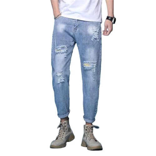 Men's Street Personalized Stretch Breathable Soft Comfortable Loose All-Match Denim Pants