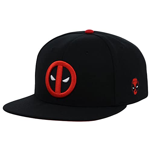 Marvel Deadpool Adult Fashion Adjustable Snapback Flat Bill Cap Blk/Red #TOP18