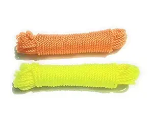 Anshri Washing line | Nylon | Rope for Hanging Clothes | Multicolor | Hanging Rope for Both Indoor and Outdoor Purpose | Approx 8 Meter Length | Pack of 2