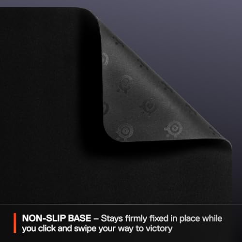 SteelSeries QcK Medium Gaming Mousepad — Black — Non-Slip Silicone Rubber Base — Peak Tracking and Stability — Optimized