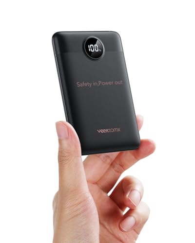 VEEKTOMX POWER BANK Mini Batterie Externe 10000mAh, PD 22.5W Charge Rapide, Compacto & Légere Portable Chargeur Universelle Compatible avec...