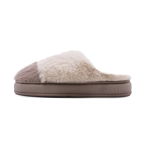 Image of VRITRAZ Men's Plush Winter Slippers | Soft Furry Lined Indoor Slides | Warm Comfortable Anti-Slip Home Footwear