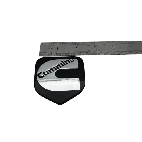 Image of 1Pc Compatible with 2nd Gen 94-02 Front Grille Head Cummin Emblem 3D Badge NamePlate (Black Chrome)
