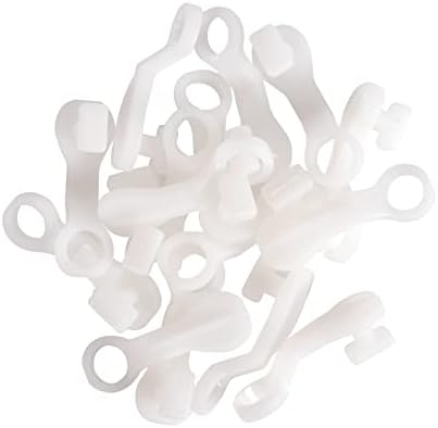 Curtain Glider Hooks White Plastic Curtain Hook for Curtain Rail Track , Pack of 50