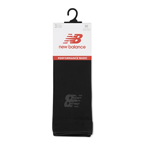 New Balance Unisex 3 Pack Crew Socks, White, M UK