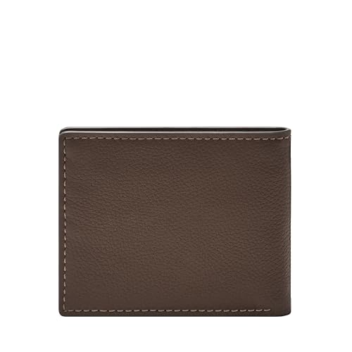 Image of Fossil Carson Leather Bifold Wallet for Men with Flip ID