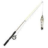 Huaidrum Fishing Rod Cat Toy - Durable Cotton Retractable Pulley Telescopic Fishing Rod for Grass Carp
