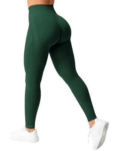 YEOREO Scrunch Workout Leggings for Women Grand Butt Lifting Seamless Leggings High Waisted Tummy Control Gym Yoga Pants Green S