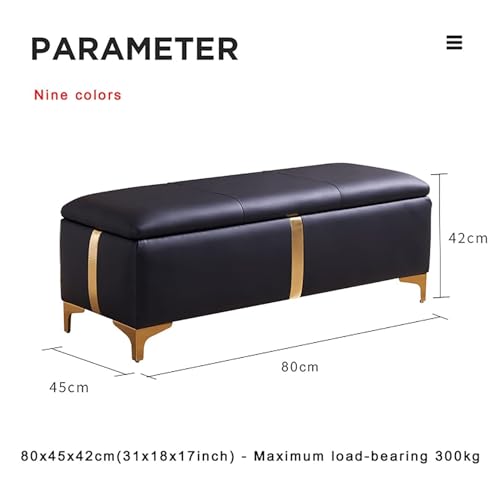 Banc de lit repose-pieds salon et rangement en similicuir - 3
