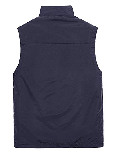 Hixiaohe Men's Causal Lightweight Outdoor Vest Fishing Travel Photo Safari Vest(Navy,Xxl) #TOP1