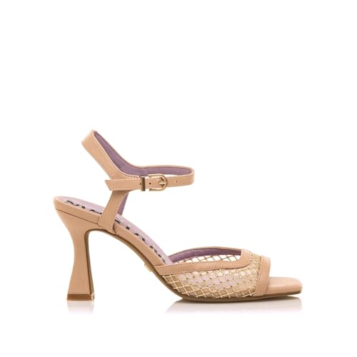Mariamare Para Mujer. 68638 Sandalias Nuin Beige (37), Tela, 8 A 10Cm, Hebilla, Casual, Fiesta