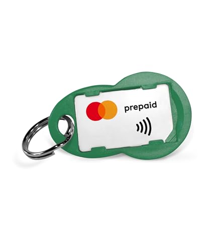 VIMpay Go – la MasterCard più piccola del mondo: Microcard NFC per pagare senza contatto | Con o senza solvente per carrello come portachiavi nel colore desiderato, verde, 2.5 x 1.5 cm, Moderno