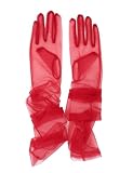 XIOVGRIOKK Guanti da sposa in rete velata donna - Stile opera lunga/for feste di Halloween, materiale velato