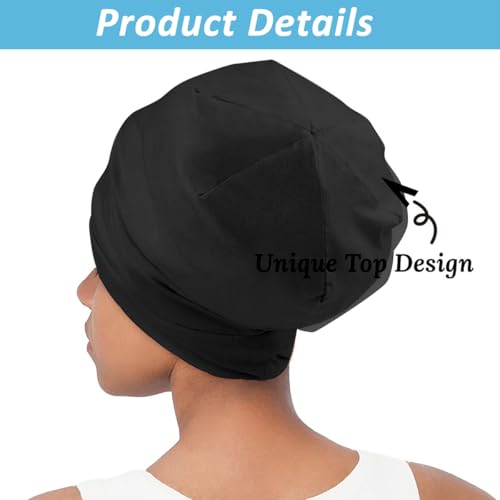 Image of SANNIDHI Sleeping Cap for Women Bamboo Fiber Silk Hair Care Cap for Sleeping Stretchy Postpartum Hair Wrap Cap for Long Hair