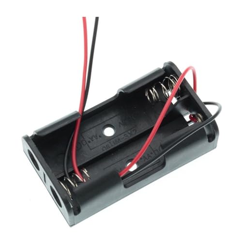 Caja para pilas 2AA con cables y paquete de almacenamiento para electrónica
