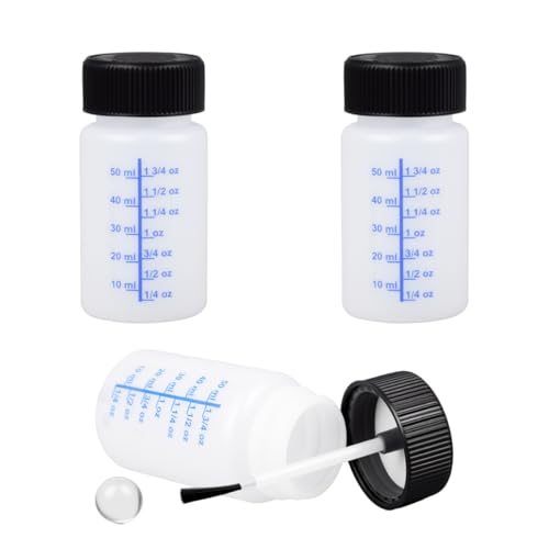YoRise 2-Ounce (60ml) Paint Touch-Up Bottles Paint Storage Containers with Safety Lids & Mixing Ball & Brush Applicator Automotive Scratches Damage Repair Tool Accessories (3PCS)