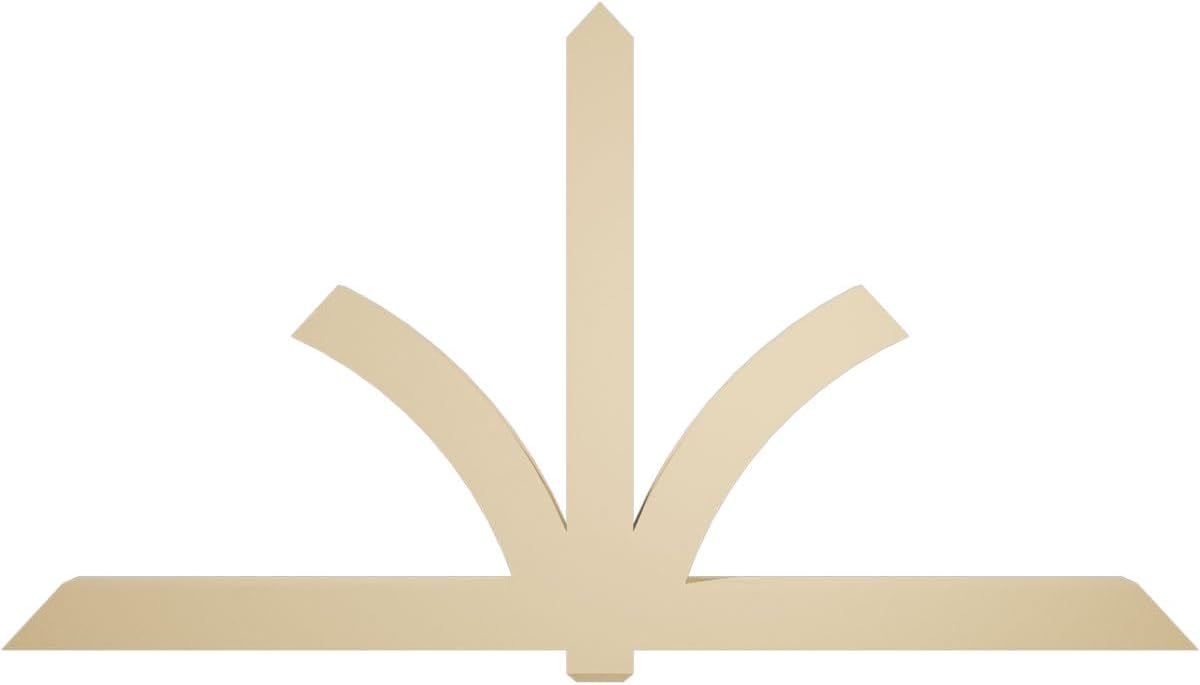 108"W x 58 1/2"H x 6"D x 6"F, 13/12 Pitch, Redmond Signature Urethane Gable Bracket, Primed Tan