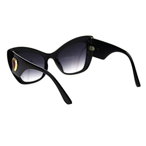 SA106 Womens Heart Brooch Jewel Thick Plastic Cat Eye Diva Sunglasses4