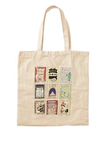 Sac fourre-tout Virginia Woolf en toile de coton imprimé avec couvertures de livres