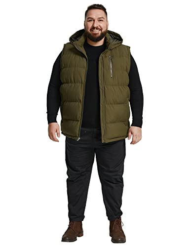 Soularge Men's Big and Tall Winter Warm Thick Utility Puffer Vest Outerwear4