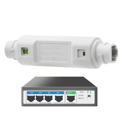 Amplificador de repetidores PoE – Extensor impermeable, Repetidor de Expansión Ethernet de 48V, Repetición de Transmisión de Datos Impermeable IP66, 10 100Mbps Suministros de Red de Amplificadores |