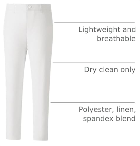 Image of Boys' Linen Pants Lightweight Flat Front Dress Pants Kids School Uniform