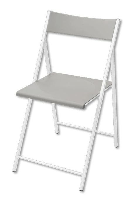 Set di 6 Sedie Pieghevoli con Carrello Assortiti in Acciaio - Bianco, Grigio e Nero