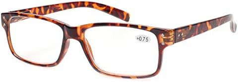 Norperwis Reading Glasses 5 Pack Quality Readers Spring Hinge Glasses for Reading for Men and Women (3BALCK 2DEMI 1SUN, 1.25, multiplier_x) - 4
