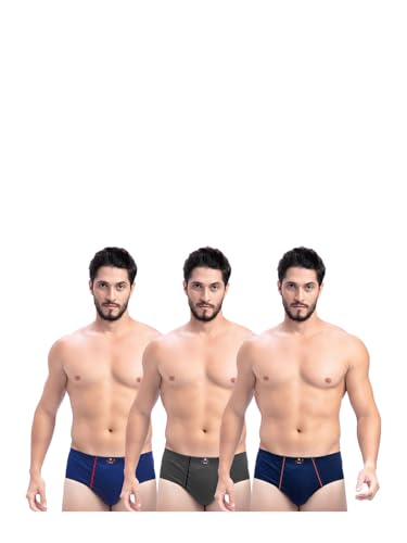 Image of Milton Mens Pure Cotton Solid Briefs with Inner Elastic|Premium Soft Breathable Underwear for Men|Comfort-Fit Waistband for All-Day Wear|Multi-Color, Color Name May Vary as per Availability|Pack of 3