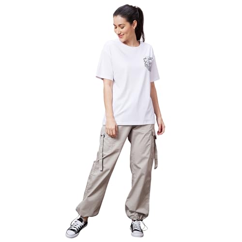 Image of Globus Women Steel Grey Solid Mid-Rise Regular Fit Casual Cargo-3640480001