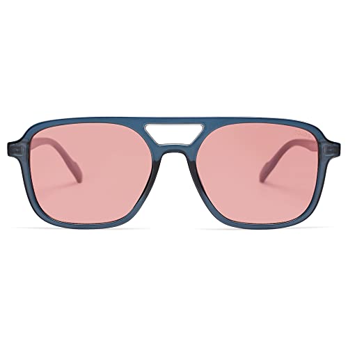 Image of SOJOS Retro Aviator Sunglasses for Women Men,Trendy Rectangle Womens Mens Shades Sun Glasses SJ2202