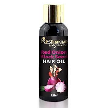 Kesh Nikhar Onion Hair Oil for Hair Growth with Black Seed Oil 200ml | Hair Fall Control | No Synthetic Color or Fragrance (200ml)